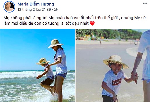Thời gian gần đây, Diễm Hương chỉ đăng ảnh với con trai hoặc lẻ bóng một mình.    