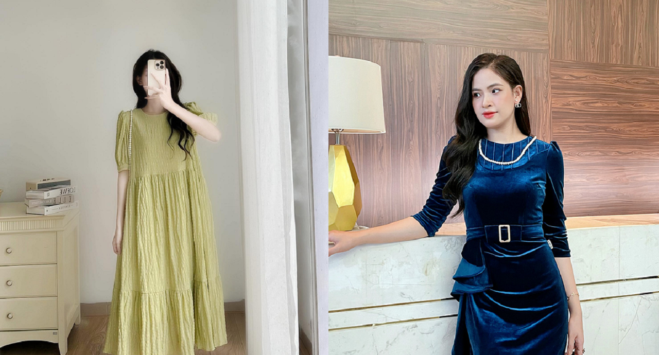 Chân váy satin mặc với áo len