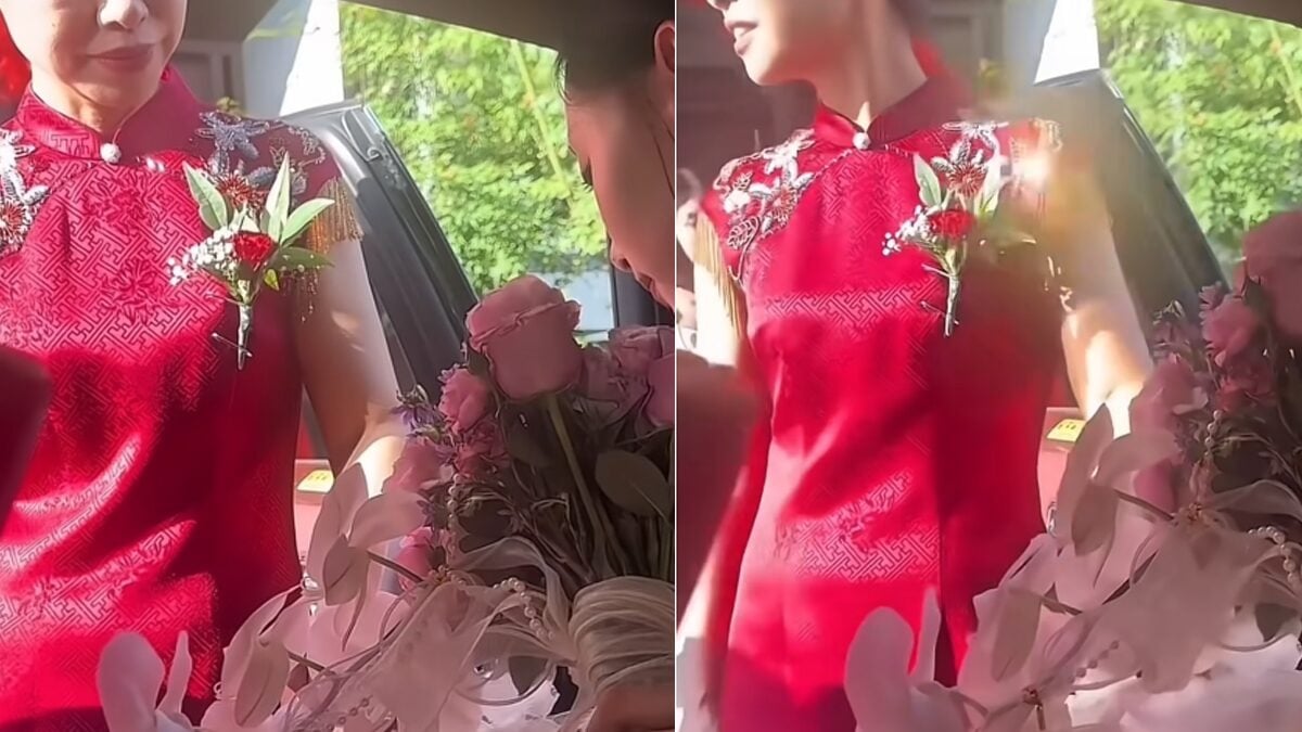 Sợ đám cưới của con trai đổ bể và gia đình bị mất mặt, mẹ chú rể đã ra sức thuyết phục cô dâu xuống xe để tiến hành nghi lễ.
