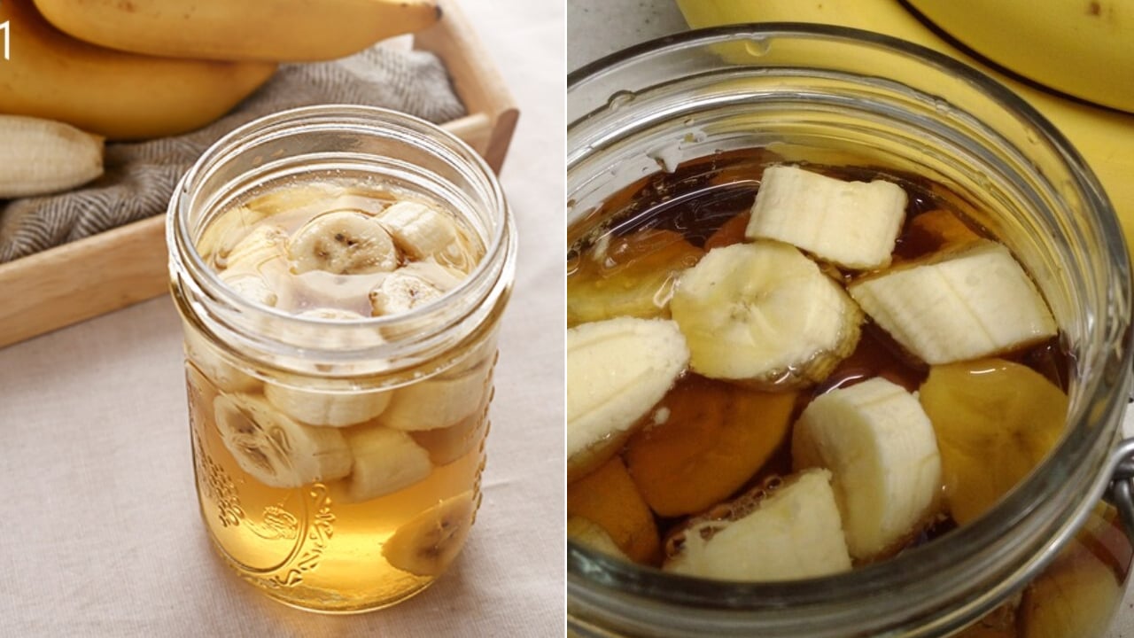 C&aacute;ch l&agrave;m giấm chuối chỉ với 4 nguy&ecirc;n liệu đơn giản, c&oacute; ngay th&agrave;nh phẩm thơm  ngon