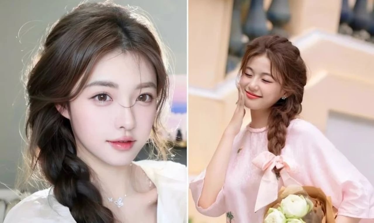 Kiểu tết tóc lệch. (Ảnh minh họa)