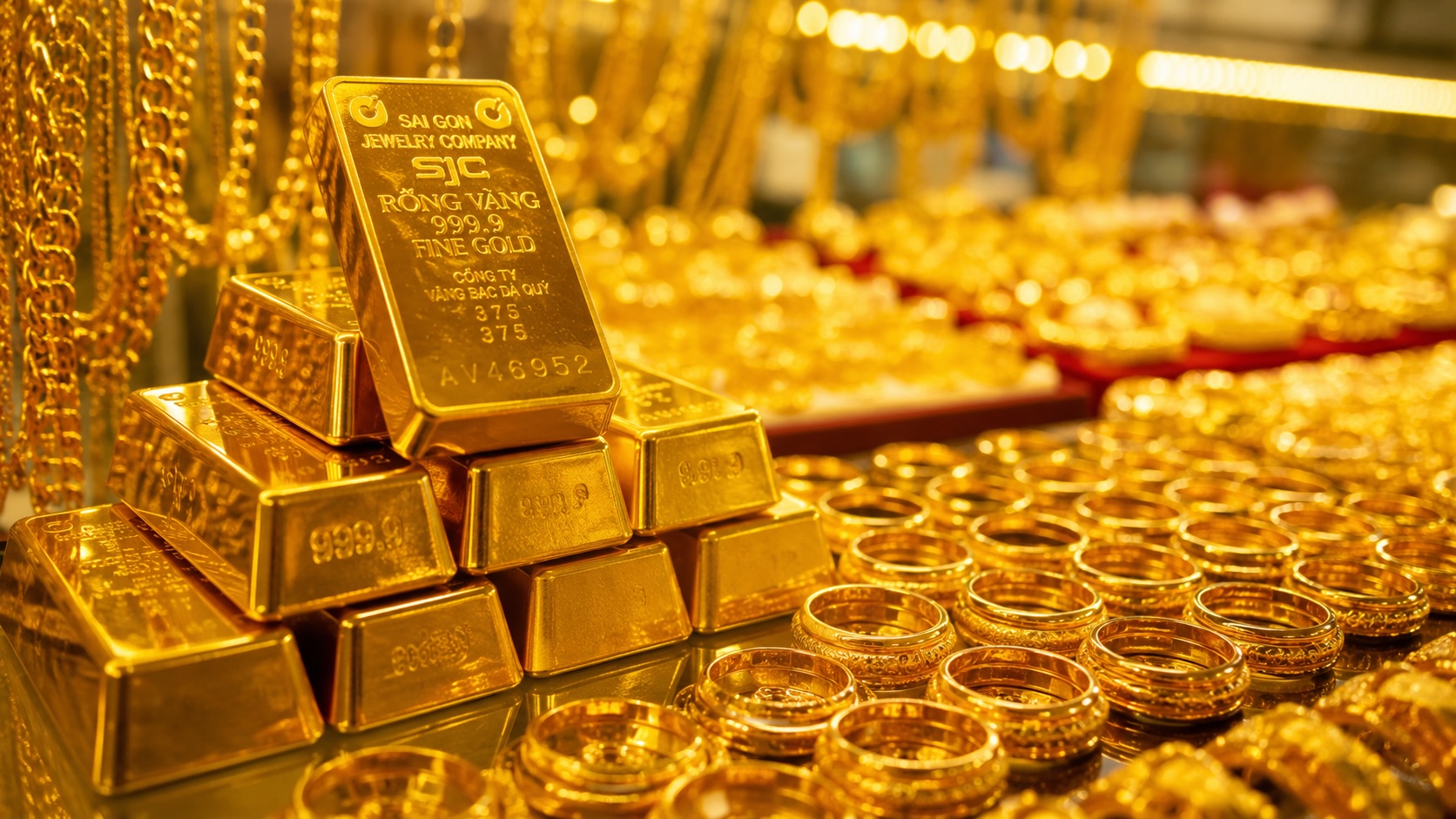 Bảng giá vàng 9999 24K 18K SJC DOJI PNJ hôm nay 28/7/2026