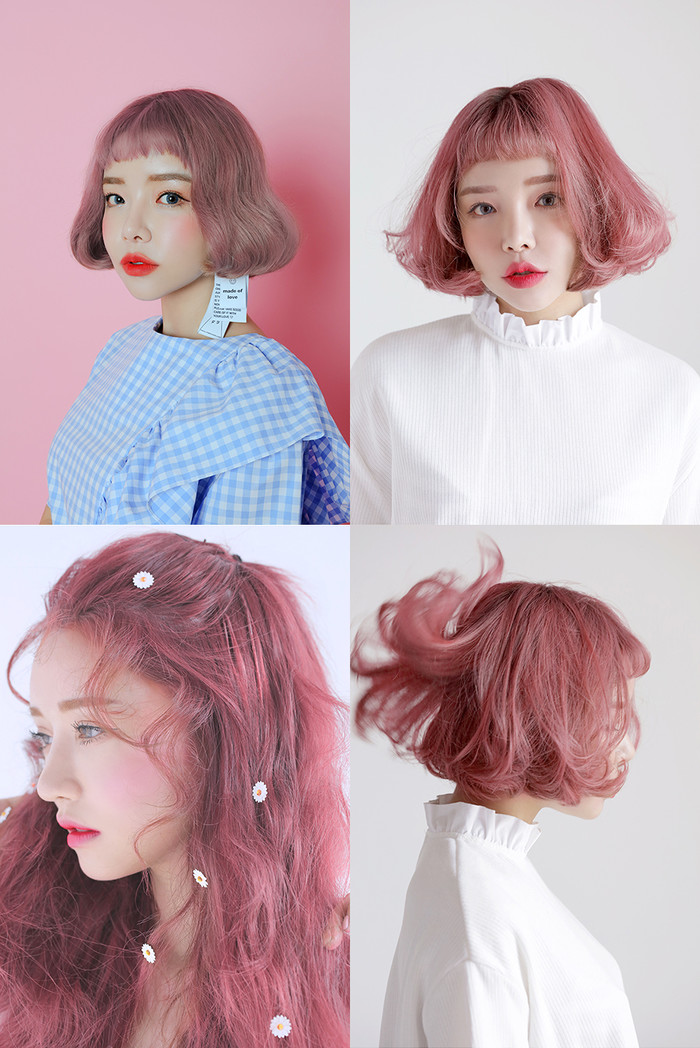 Tóc nhuộm màu nâu ánh hồng giúp các cô gái trông cá tính và thu hút người nhìn hơn.    