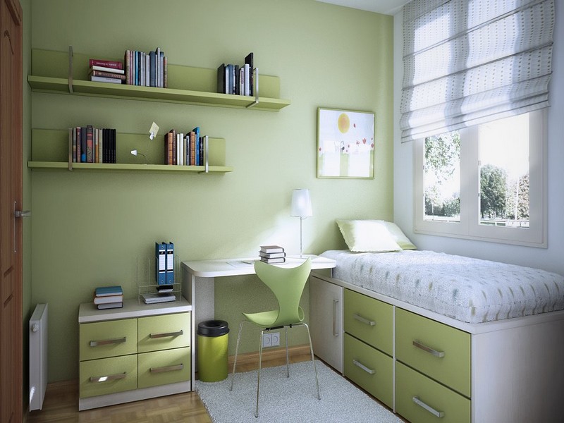 Các màu sơn sáng làm căn phòng ngủ nhỏ trông rộng rãi, thoáng mắt hơn    