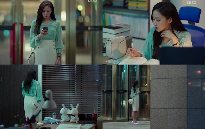 Còn Go Sung Heelại mix cùng chân váy chữ A đúng như 1 cô nàng công sở thứ thiệt.