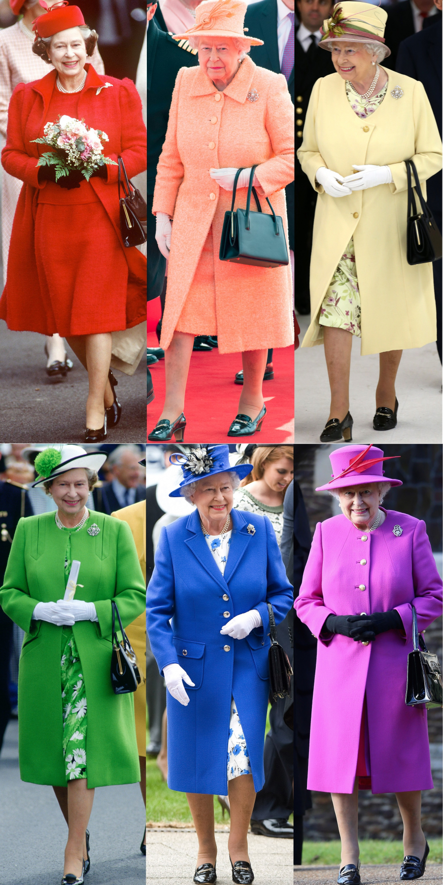 Trang phục màu sắc tươi trẻ và rạng rỡ là hình ảnh nổi tiếng của nữ hoàng Elizabeth. Người ta nhớ về bà với những trang phục sặc sỡ,