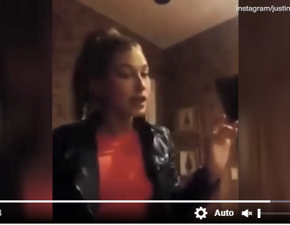 Đoạn clip Justin đăng tải trên Instagram về vị hôn thê, nhưng ngay sau đó đã bị anh xóa.