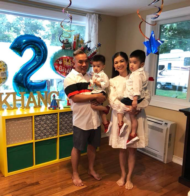 Phạm Thanh Thảo hạnh phúc bên chồng và 2 con.