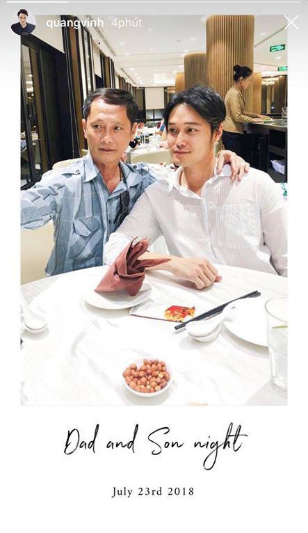 Quang Vinh đăng ảnh chụp cùng bố sau những đồn đoán là thiếu gia nhà giàu.