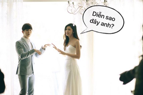 Hình ảnh Ngô Thanh Thanh Tú mặc váy cưới là trong một cảnh cùng nam diễn viên Hàn Quốc, Shyn Hyun Woo.