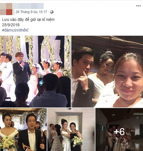 Gia đình bên chồng rất hào hứng chụp ảnh cùng Nhã Phương trong ngày cưới.