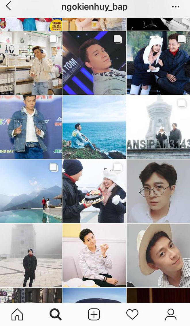 Trên Instagram cá nhân, Ngô Kiến Huy cũng vẫn lưu giữ toàn bộ hình ảnh hạnh phúc bên Khổng Tú Quỳnh.