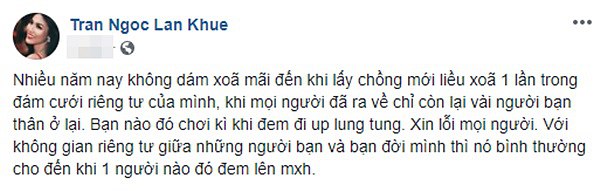 Lan Khuê bức xúc đăng đàn trên mạng xã hội.