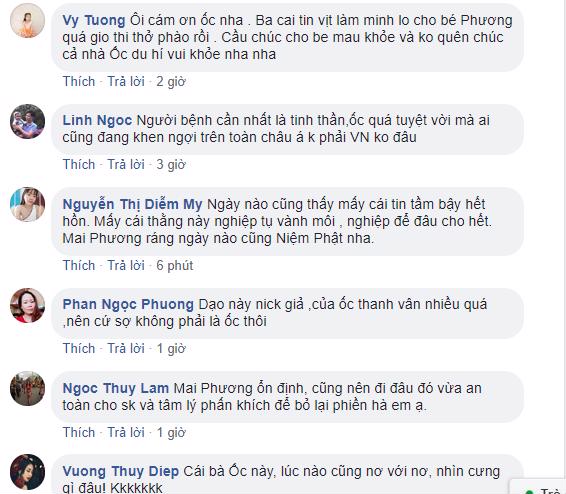 Khán giả để lại bình luận dưới bài viết của Ốc Thanh Vân.