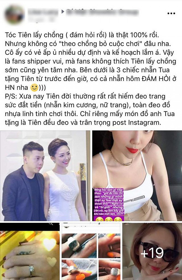 Thông tin Tóc Tiên và Hoàng Touliver bí mật đính hôn được chia sẻ rầm rộ trước đó.