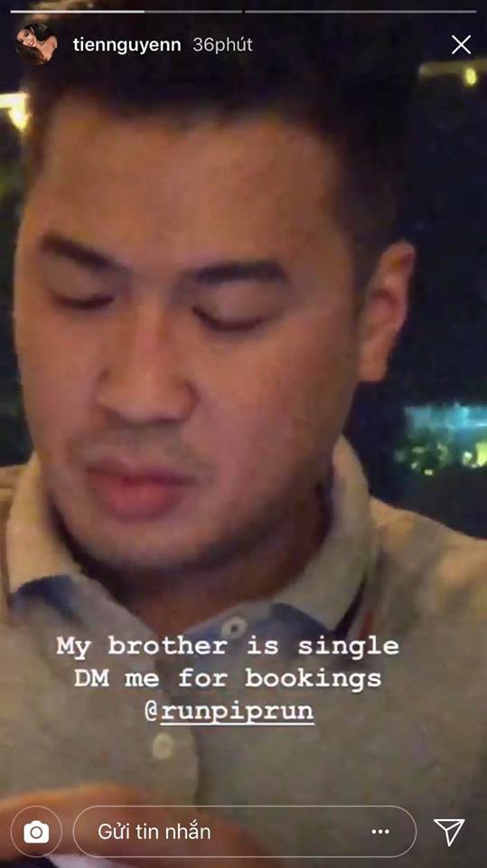 Thảo Tiên đăng ảnh anh trai Phillip Nguyễn đang độc thân lên Instagram.