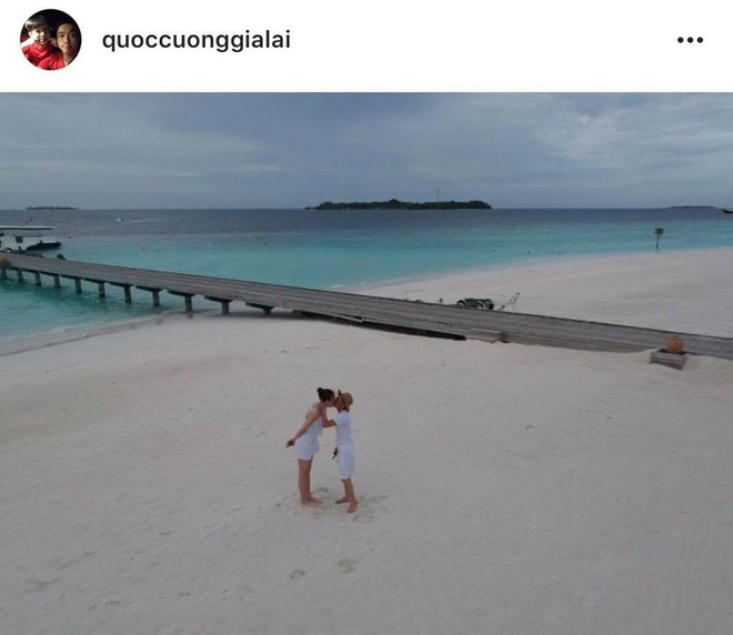 Hình ảnh Đàm Thu Trang và Cường Đôla hôn nhau ở Maldives được 