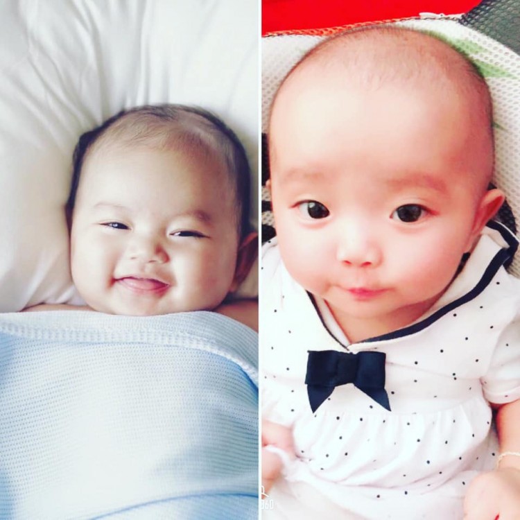 Hình ảnh bé Kubi và bé Anna giống nhau như hai giọt nước được Phan Hiển chia sẻ.