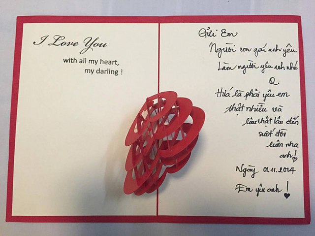 Lời nhắn ngọt ngào của hai vợ chồng Vân Trang dành cho nhau từ 4 năm trước.