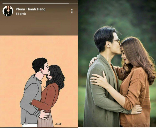 Bức ảnh vẽ đôi tình nhân Thanh Hằng đăng tải mới đây được so sánh có nhiều nét giống hình chụp của cô với Hà Anh Tuấn là dấy lên nghi vấn cặp đôi đang hẹn hò.