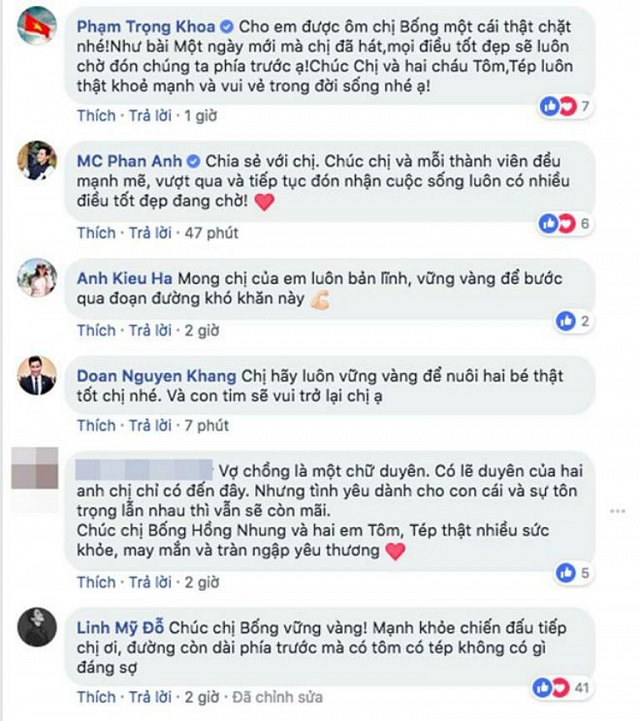 Bạn bè, đồng nghiệp và khán giả đã gửi lời hỏi thăm đến Diva Hồng Nhung.