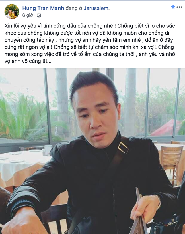 Trần Mạnh Hùng công khai xin lỗi vợ.