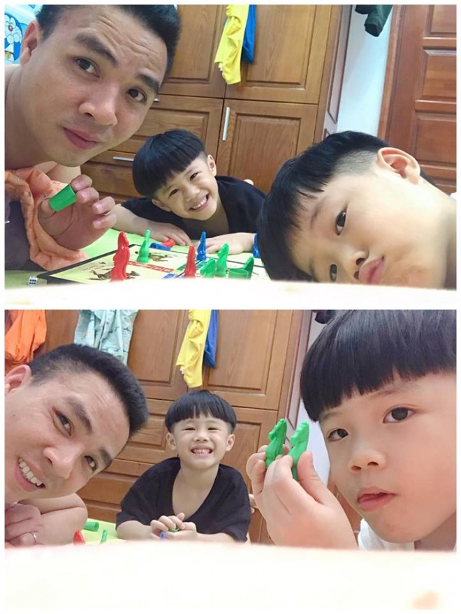 MC Hoành Linh chia sẻ ảnh chồng 2 vui vẻ chơi đùa cùng 2 con riêng của cô không chút khoảng cách.