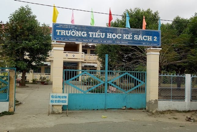 Trường Tiểu học Kế Sách 2 - nơi xảy ra sự việc. Ảnh: Tuổi Trẻ