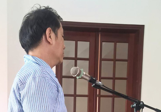 Bị cáo Nguyễn Văn Huỳnh tại phiên tòa.