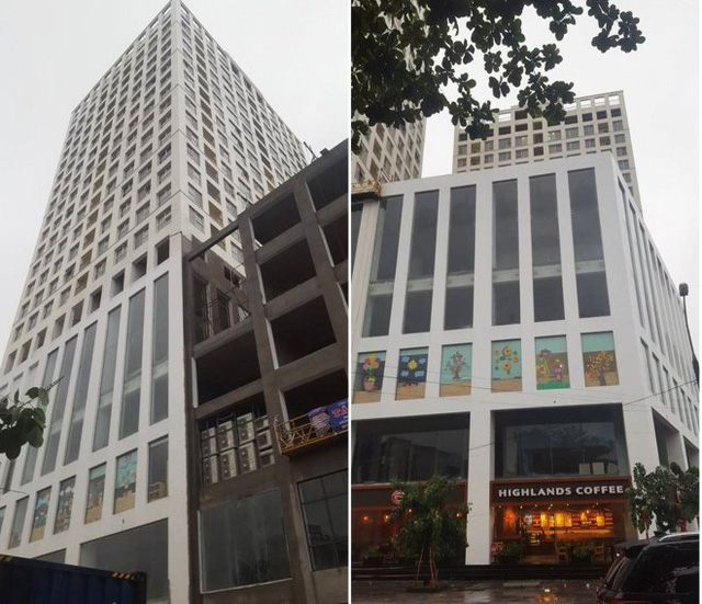 Khu vực tòa nhà Nam Định Tower tại trung tâm TP Nam Định, tỉnh Nam Định - nơi cháu Nguyễn Minh Khang bị rơi từ tầng 20 xuống tầng 6 tử vong - Ảnh: NGUYỄN ĐẠT