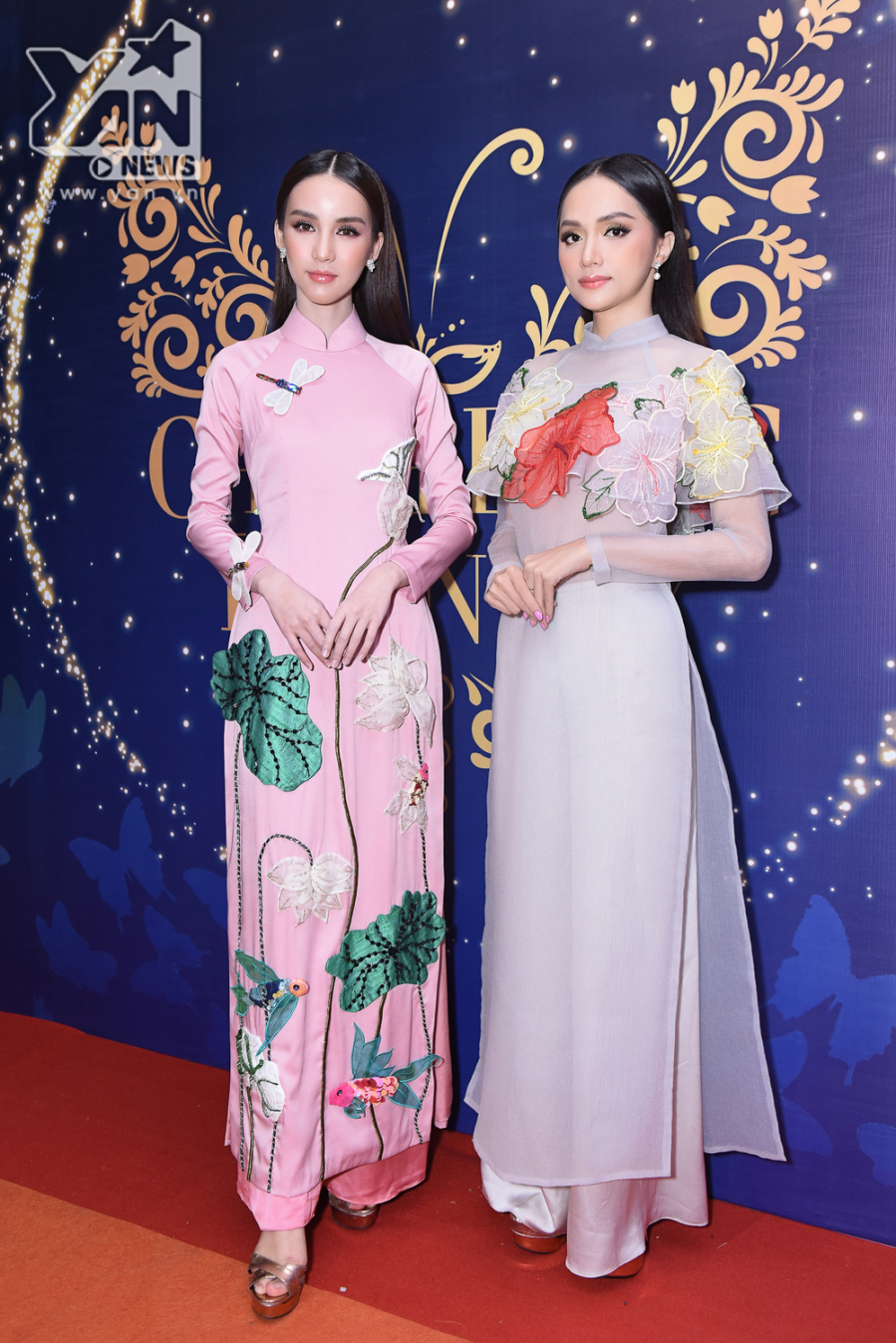 Trước đó, Hương Giang từng gây chú ý khi diện một thiết kế áo dài tương tự với màu tím nhạt trong chung kết The Tiffany - Chinh phục hoàn mỹ Việt Nam.    