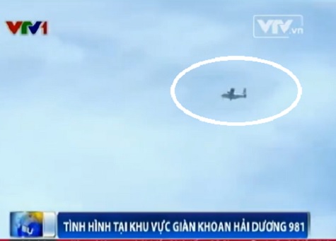 Máy bay Trung Quốc tại khu vực hạ đặt giàn khoan trái phép