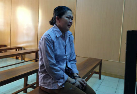 Bị cáo Trần Thị Xuân Hoa tại phiên tòa xét xử