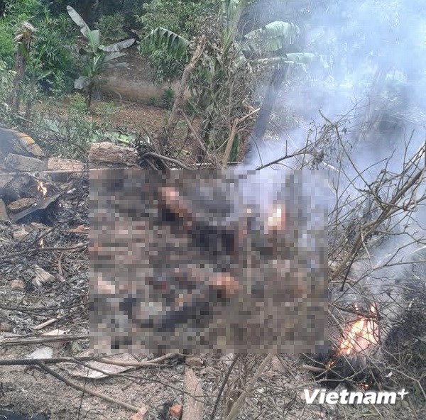 hiện trường vụ máy bay rơi ở Thạch Thất, Hà Nội