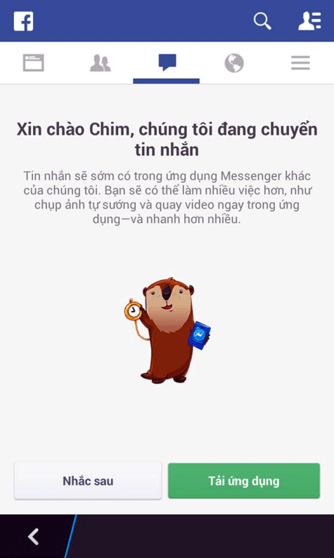 Người dùng Facebook Việt Nam bắt đầu bị “ép” sang Messenger