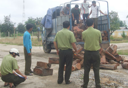 Nhóm người xông vào trụ sở UBND xã cướp xe chở gỗ (ảnh minh họa)
