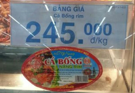 Cá Bống rim được siêu thị Siêu thị Co.op Mart Hoàng Mai bày bán