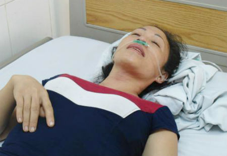 Nạn nhân được chăm sóc tại bệnh viện Móng Cái 