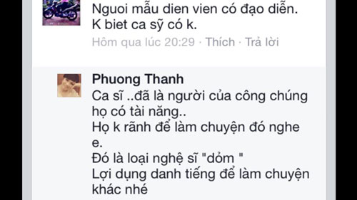 Phuong Thanh len tieng phe phan nghe gai goi cao cap 