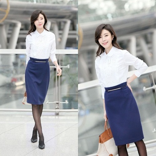 Chân váy bút chì phong cách Hàn trẻ trung cho bạn gái công sở