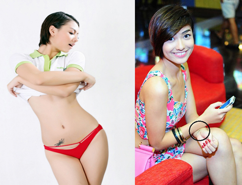 Hồng Quế gây sốc khi diện bikini lộ hình xăm  Tin tức Online