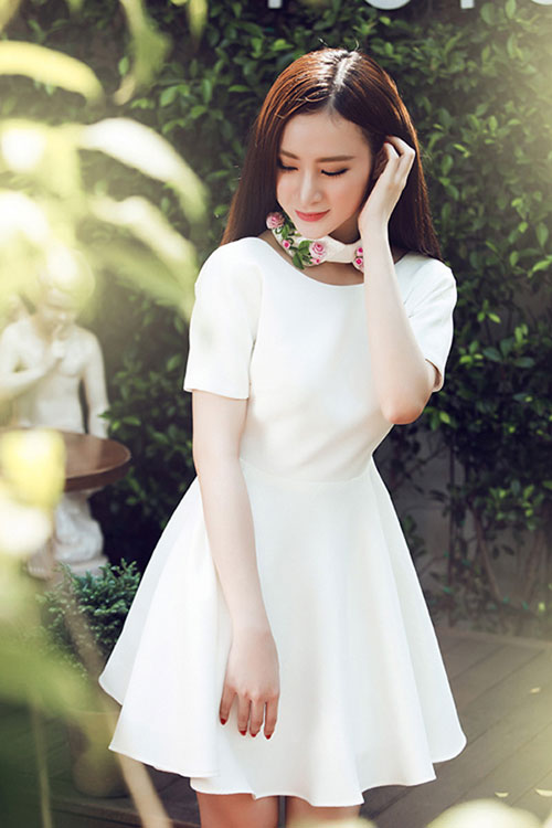 Đầm trắng tay phồng xòe form ngắn - Đầm, váy nữ | ThờiTrangNữ.vn