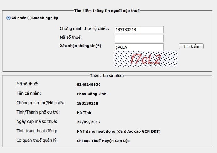 Cách tra mã số thuế cá nhân