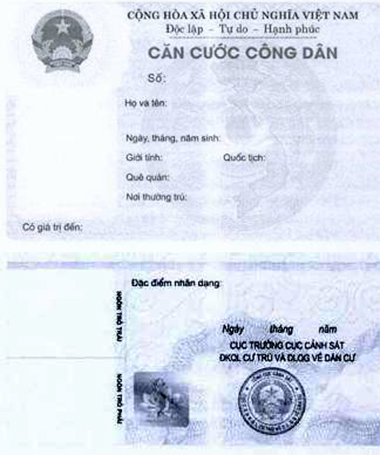 Chính thức cấp thẻ căn cước công dân từ 1/1/2016