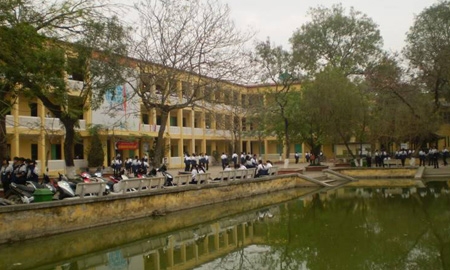 Một góc sân Trường THPT Lê Lợi, quận Hà Đông, Hà Nội. (Ảnh: VC)