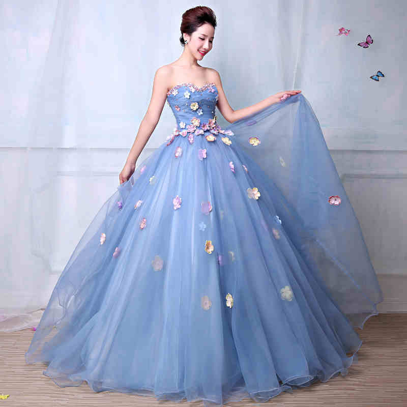Có sẵn Váy công chúa lọ lem bé gái mùa hè tay ngắn lưới màu xanh dương  phối Váy đầm công chúa  MixASale