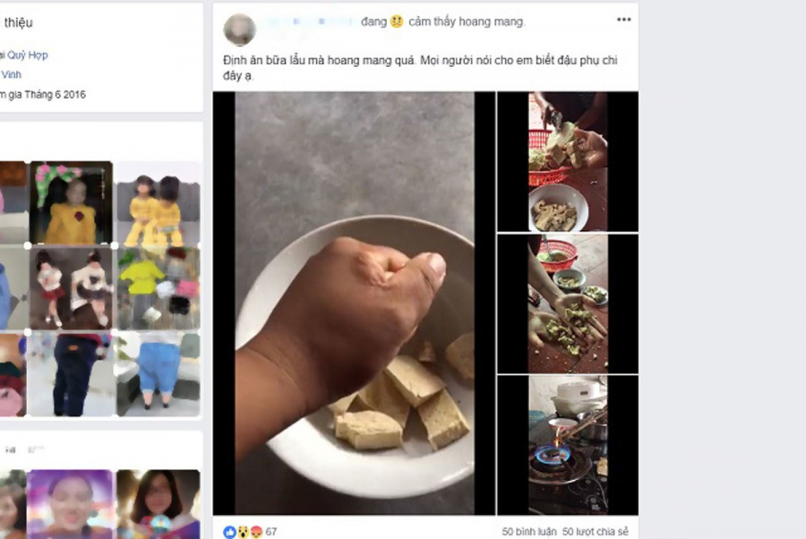 Hình ảnh về những miếng đậu phụ giả ở Nghệ An được chia sẻ trên mạng xã hội.