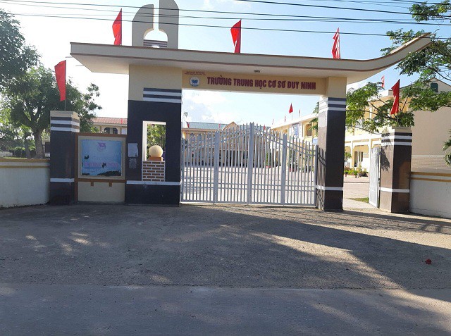 Trường THCS Duy Ninh, huyện Quảng Ninh, tỉnh Quảng Bình - nơi xảy ra sự việc.