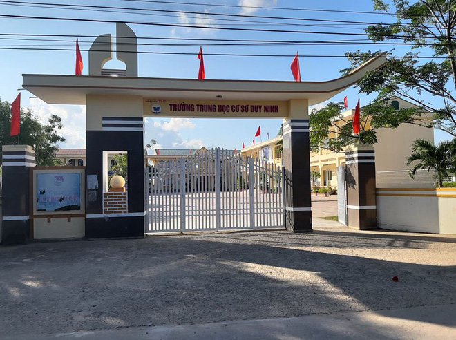 Trường THCS Duy Ninh, nơi xảy ra sự việc (Ảnh: Người đưa tin)