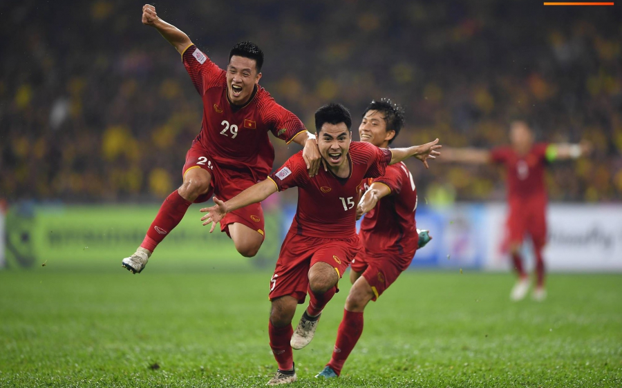 Đức Huy có bàn thắng giúp Việt Nam nhân đôi cách biệt trước Malaysia. Ảnh: Tiến Tuấn.